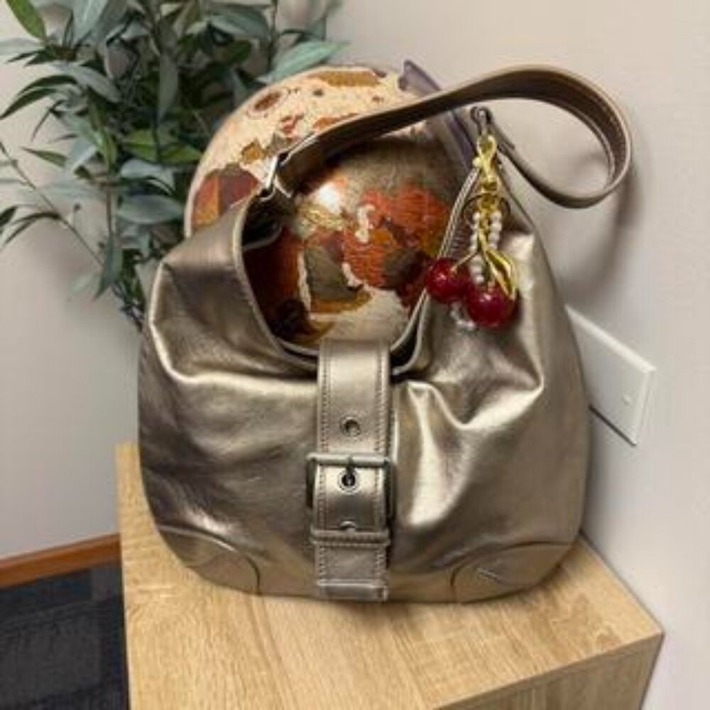 SOLD- Michael Kors gold hobo shoulder bag